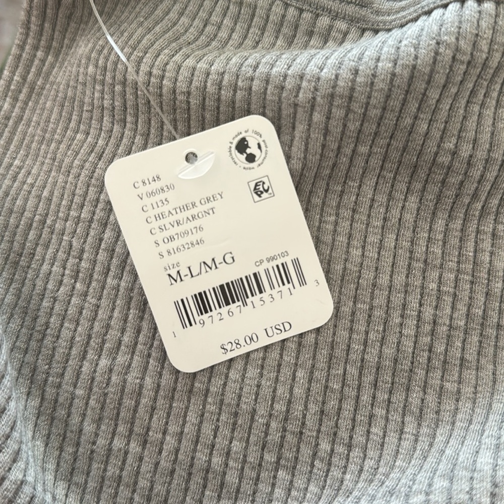 Free People Gray Ribbed Crop Tank Top - Picture 5 of 5